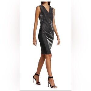 Akris Punto Jersey Sheath Dress in Metallic Graphite